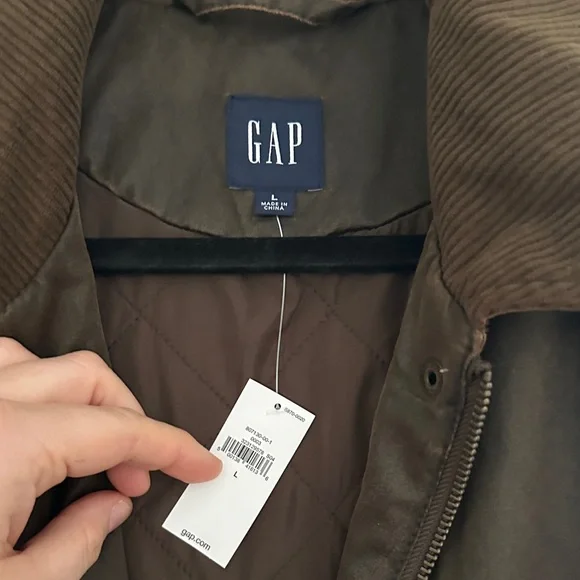 GAP Women's Dark Brown Utility Jacket with Corduroy Collar - Picture 5 of 8